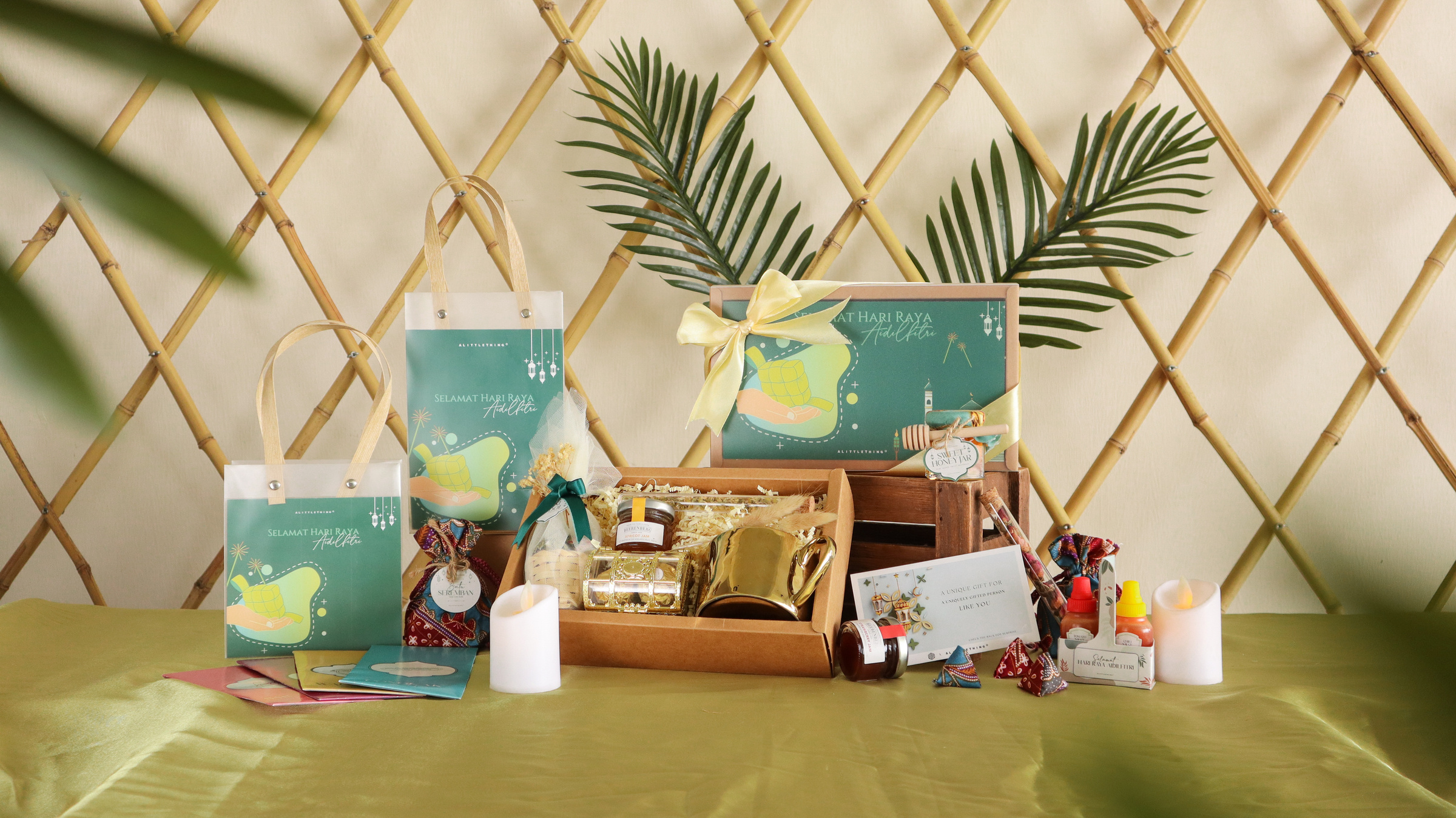 A variety of raya 2024 gift sets beautifully designed to be sent to friends and families during raya season.