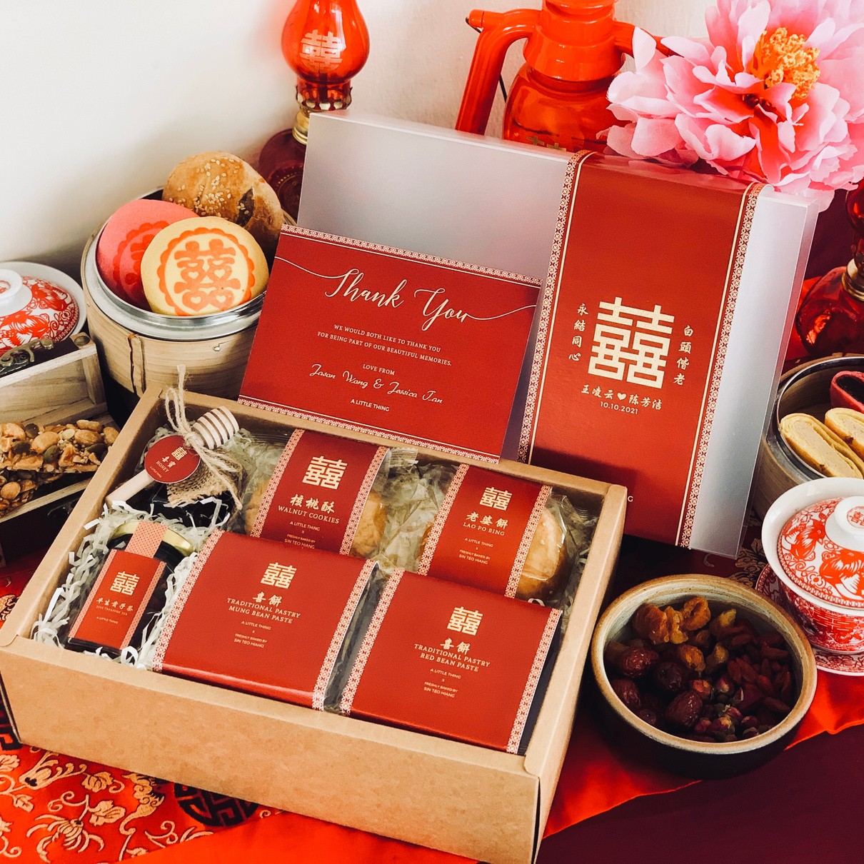 A Little Thing's Premium Traditional Wedding Gift Box for a traditional, Chinese betrothal ceremony.